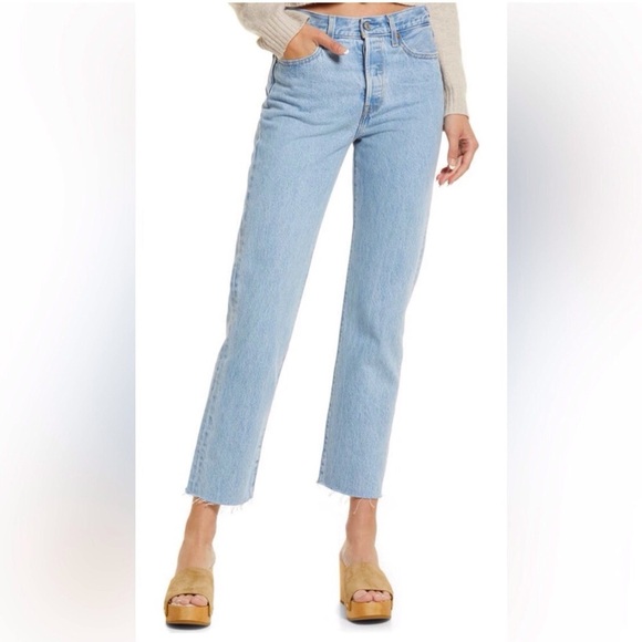 Levi’s Wedgie W25 (US 0/1) Straight Women’s Jeans Crop High Rise Button Fly - Picture 1 of 12